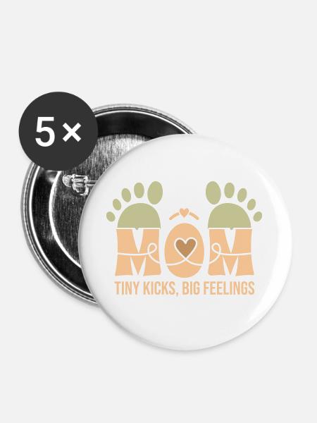 Tiny Kicks, Big Feelings – A Mother's Bond - Buttons large 2.2''/56 mm (5-pack) - white