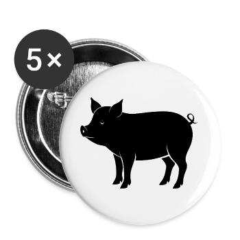 pig - Buttons large 2.2''/56 mm (5-pack) - white - Front