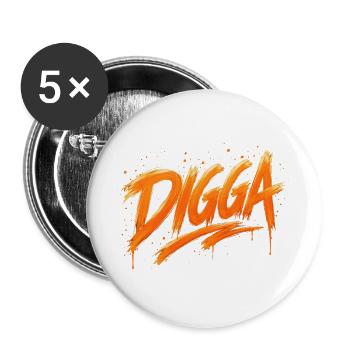 DIGGA – Urban Graffiti Statement - Buttons large 2.2''/56 mm (5-pack) - white - Front