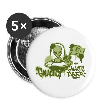 Alien Ufo Graffiti Graphic - Buttons large 2.2''/56 mm (5-pack) - white - Front