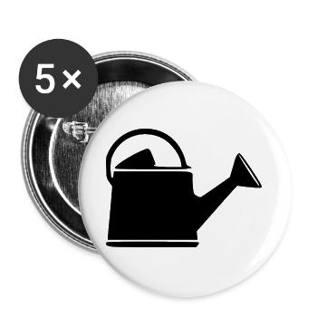Gießkanne Garten Geschenk  Gärtner  - Buttons groß 56 mm (5er Pack) - Weiß - Vorne