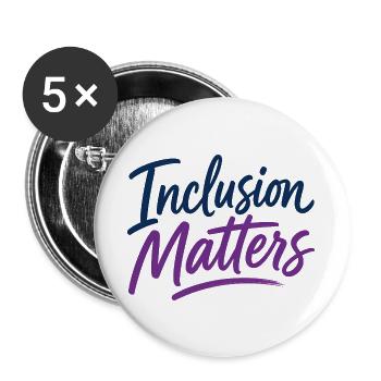 Inklusion ist wichtig – Sonderpädagogik – Freundli - Buttons groß 56 mm (5er Pack) - Weiß - Vorne
