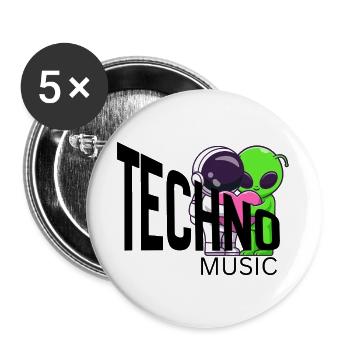 Duo d’étreintes extraterrestres Lumière néon - Lot de 5 grands badges (56 mm) - blanc - Devant
