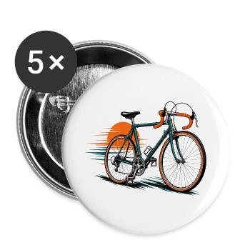 Bicycle icon with sunny background - Buttons large 2.2''/56 mm (5-pack) - white - Front