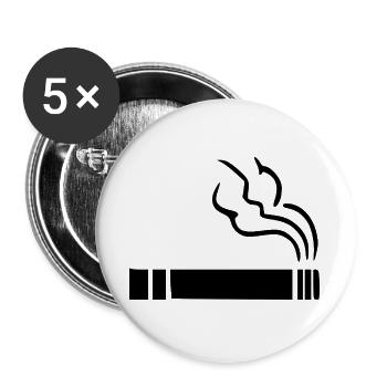 Zigarette Raucherzone - Buttons groß 56 mm (5er Pack) - Weiß - Vorne