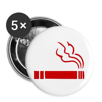 Zigarette Raucherbereich - Buttons groß 56 mm (5er Pack) - Weiß - Vorne