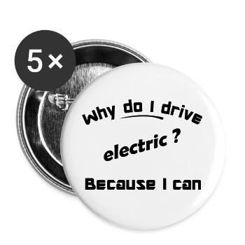 Elektrische Autos - Buttons groß 56 mm (5er Pack) - Weiß - Vorne