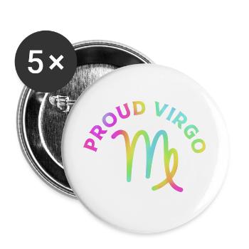 Sternzeichen Jungfrau - Buttons groß 56 mm (5er Pack) - Weiß - Vorne