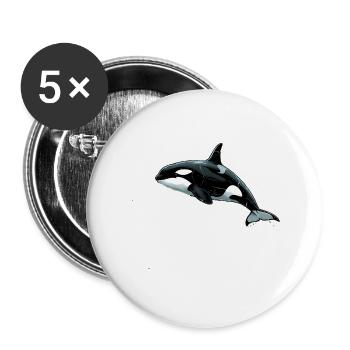 Pflügen - Buttons groß 56 mm (5er Pack) - Weiß - Vorne