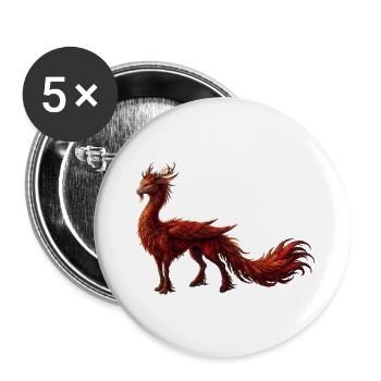 Roter Drache des Ahnenfeuers - Buttons groß 56 mm (5er Pack) - Weiß - Vorne