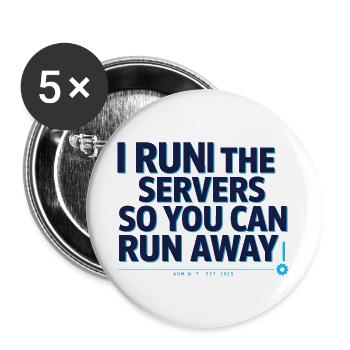 Server-Admin mit Humor - Buttons groß 56 mm (5er Pack) - Weiß - Vorne