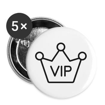 VIP-Kronenabzeichen - Buttons groß 56 mm (5er Pack) - Weiß - Vorne