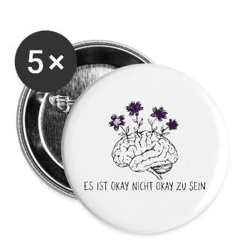 Es ist okay nicht okay - Buttons groß 56 mm (5er Pack) - Weiß - Vorne
