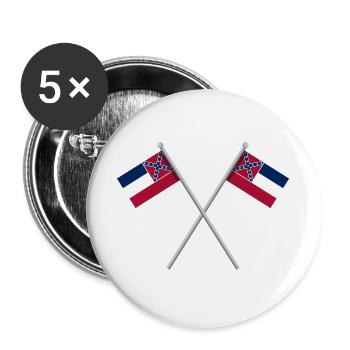Mississippi-Flagge - Buttons groß 56 mm (5er Pack) - Weiß - Vorne