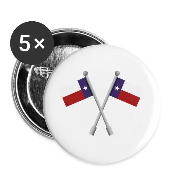 Texas-Flagge - Buttons groß 56 mm (5er Pack) - Weiß - Vorne