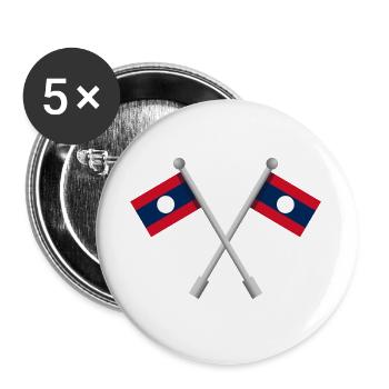 Laotische Flagge - Buttons groß 56 mm (5er Pack) - Weiß - Vorne
