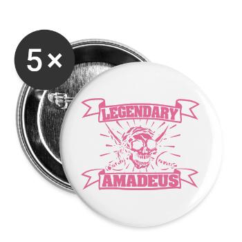 Amadeus - Buttons groß 56 mm (5er Pack) - Weiß - Vorne