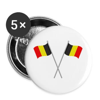 Belgische Flagge - Buttons groß 56 mm (5er Pack) - Weiß - Vorne