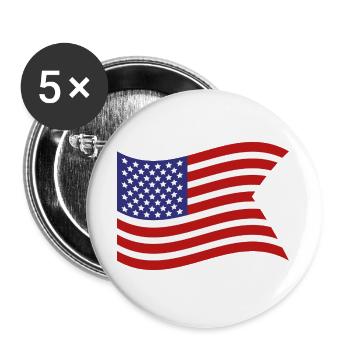 Flagge der Vereinigten Staaten - Buttons groß 56 mm (5er Pack) - Weiß - Vorne
