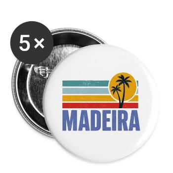 Madeira - Portugal - Insel - Atlantik - Blumen - Buttons groß 56 mm (5er Pack) - Weiß - Vorne