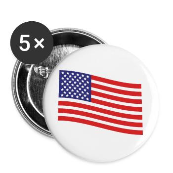 Flagge der Vereinigten Staaten - Buttons groß 56 mm (5er Pack) - Weiß - Vorne