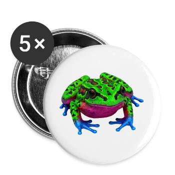 buntes tierbild, amphibien, laubfrosch - Buttons groß 56 mm (5er Pack) - Weiß - Vorne
