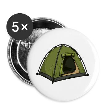 zelt - Buttons groß 56 mm (5er Pack) - Weiß - Vorne