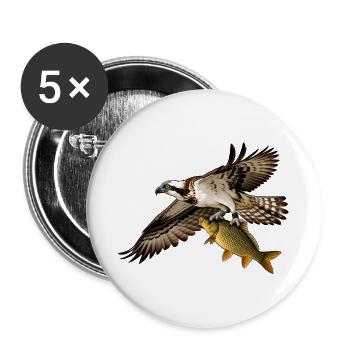 Fischadler Pandion haliaetus Adler - Buttons groß 56 mm (5er Pack) - Weiß - Vorne