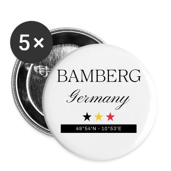Bamberg Deutschland Souvenir Reise minimalistisch - Buttons groß 56 mm (5er Pack) - Weiß - Vorne