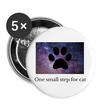 Pfotenabdruck Galaxie Katze niedlich Geschenkidee  - Buttons groß 56 mm (5er Pack) - Weiß - Vorne