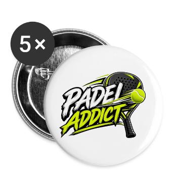 Padel Addict Neon - Buttons groß 56 mm (5er Pack) - Weiß - Vorne