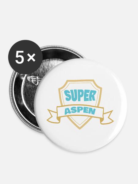 Aspen - Buttons groß 56 mm (5er Pack) - Weiß