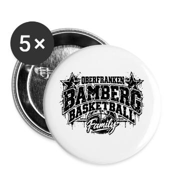 Bamberg Basketball Vintage Design - Buttons groß 56 mm (5er Pack) - Weiß - Vorne