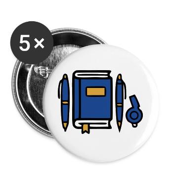 Buch Zeugnis Diplom Icon - Buttons groß 56 mm (5er Pack) - Weiß - Vorne
