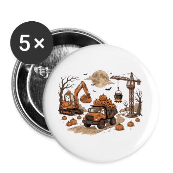 Bau-Halloween-Shirt für Kinder - Buttons groß 56 mm (5er Pack) - Weiß - Vorne