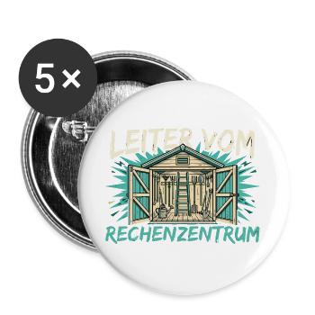 Leiter vom Rechenzentrum - Buttons groß 56 mm (5er Pack) - Weiß - Vorne