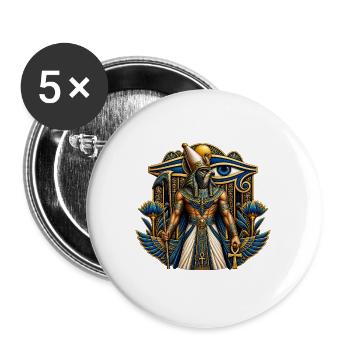 Horus, Falkengott, Ägypten, Ancient Egypt, Auge de - Buttons groß 56 mm (5er Pack) - Weiß - Vorne