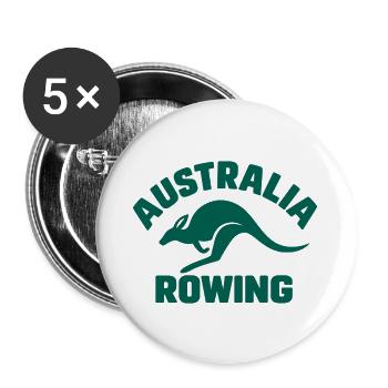Australia Rowing - Australien Rudern - Känguru - Buttons groß 56 mm (5er Pack) - Weiß - Vorne