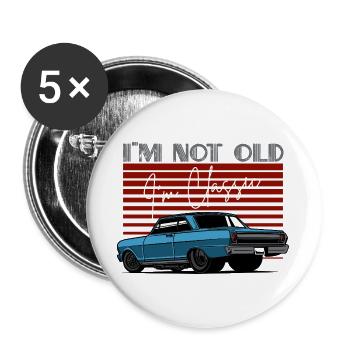 Klassisches Auto Not Old, I'm Classic Design - Buttons groß 56 mm (5er Pack) - Weiß - Vorne