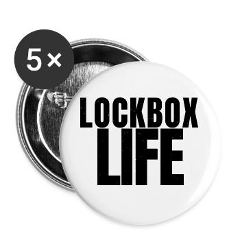 Makler - Lockbox Life - Immobilien - Buttons groß 56 mm (5er Pack) - Weiß - Vorne