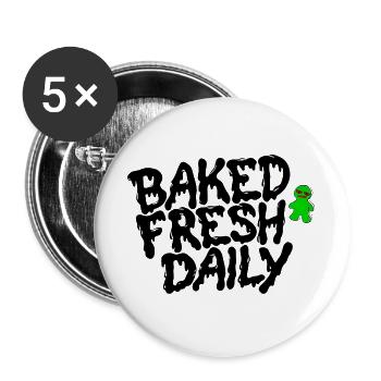 Neonalien Skizze auf Dunklem Hintergrund - Buttons groß 56 mm (5er Pack) - Weiß - Vorne
