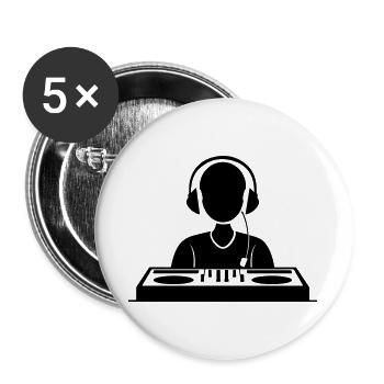 DJ - Buttons groß 56 mm (5er Pack) - Weiß - Vorne