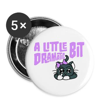 Little Bit Dramatic Drama Queen Mittelfinger Katze - Buttons groß 56 mm (5er Pack) - Weiß - Vorne