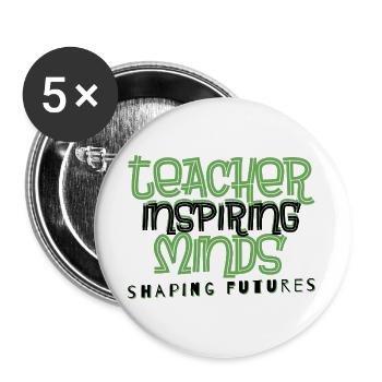  Physik, Biologie, Chemie Naturwissenschaften - Buttons groß 56 mm (5er Pack) - Weiß - Vorne
