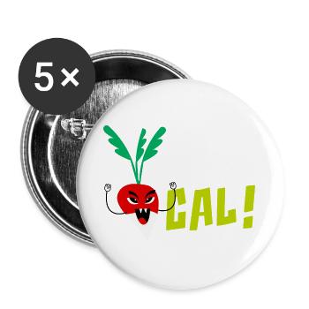 Rettich - Buttons groß 56 mm (5er Pack) - Weiß - Vorne