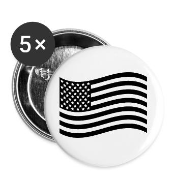 Flagge der Vereinigten Staaten - Buttons groß 56 mm (5er Pack) - Weiß - Vorne