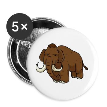 Mammut Eiszeittiere Eiszeit Steinzeit - Buttons groß 56 mm (5er Pack) - Weiß - Vorne