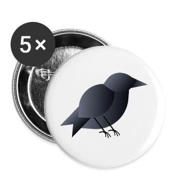 Geometrischer dunkelblauer Vogel - Buttons groß 56 mm (5er Pack) - Weiß - Vorne