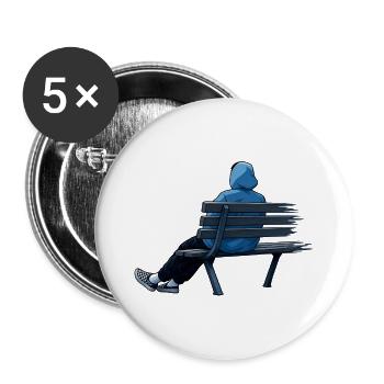 Chill deine Base. - Buttons groß 56 mm (5er Pack) - Weiß - Vorne