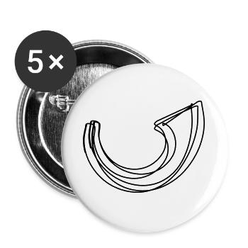Jagdhorn handgezeichnet - Buttons groß 56 mm (5er Pack) - Weiß - Vorne